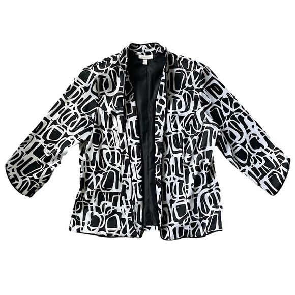 Dress Barn Abstract Monochrome Suit Jacket, L - Picture 1 of 10